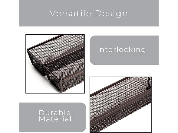 Smart Design Smart Design Drawer 12"x3" Organizer - Set of 6 - Gallery 5