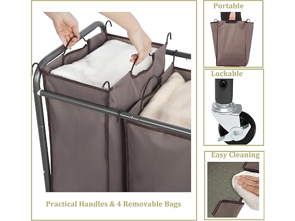 STORAGEIDEAS Laundry Sorter 4 Section