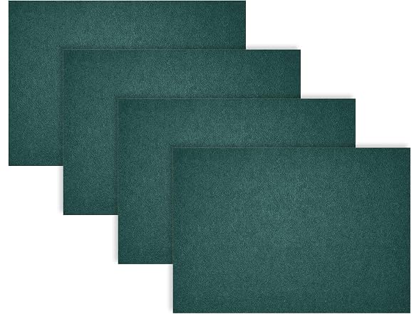 Fortessa Loft Felt Placemat, 12.2 x 16.5 Rectangle Placemat (Set of 4), Forest