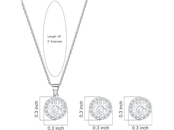 3UMeter White Gold Jewelry Set