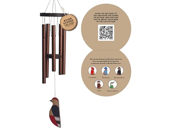 Red Carpet Wind Chimes Woodpecker 36in