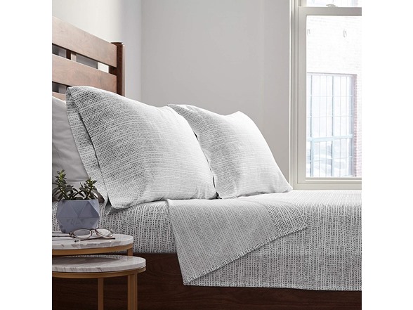 Queen Pewter Rivet Half Moon Sateen 100% Cotton Bed Sheet Set Queen Pewter Rivet Half Moon Sateen 100% Cotton Bed Sheet Set