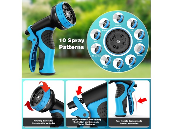 Expandable Garden Hose 25ft w/ 10 Nozzle