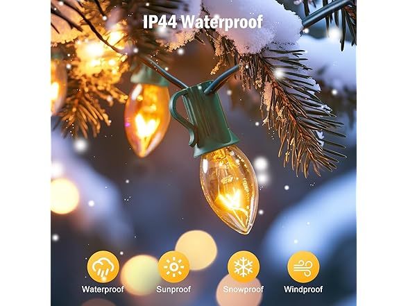 Brightown 25 Pack Clear Christmas Light Bulbs, E12 Candelabra Base