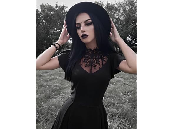 Scarlet Darkness Women (S) Ruffle Cap Sleeve Dress
