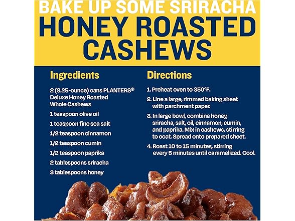 PLANTERS Deluxe Honey Roasted Whole Cashews