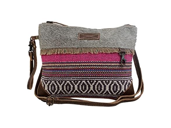 Myra Bag Laced Small & Cross-Body Bag Upcycled Cotton & Hair Leather S