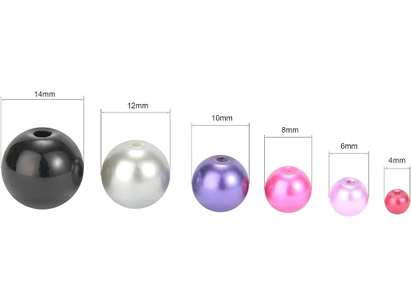 Weebee 200Pcs Glass Pearl Beads Assorted Colors