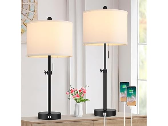 Kondras Table Lamp for Bedroom Set of 2