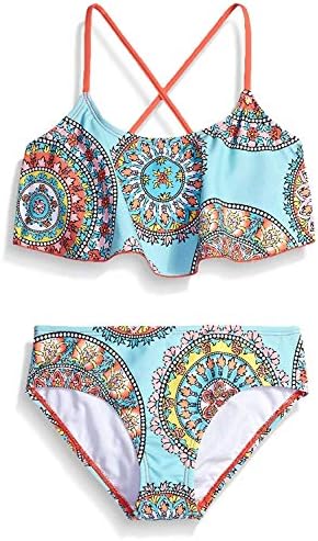 Kanu Surf Toddler Girl's Jasmine Flounce Bikini Beach Sport 2-Piece Swimsuit Swimwear, Multi, 3T