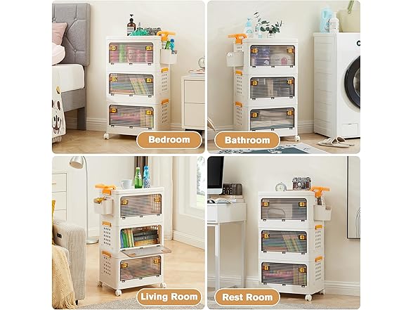 VECELO 3 Tier Storage Organizer Bins