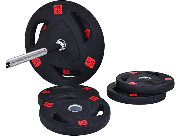 Fitvids Cast Iron Standard Weight Plates 95-Pound Set