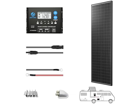 100W N-Type 12V Slim Solar Panel RV Kits
