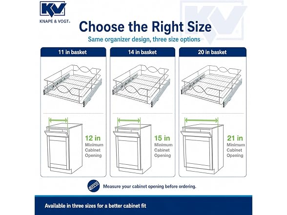 Knape & Vogt Single-Tier Wire Pull Out Storage Basket