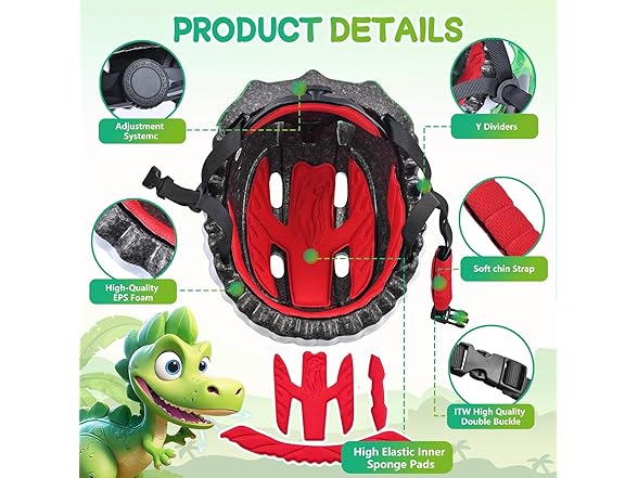 DOJASOHILMI Toddler/Kids Bike Helmet