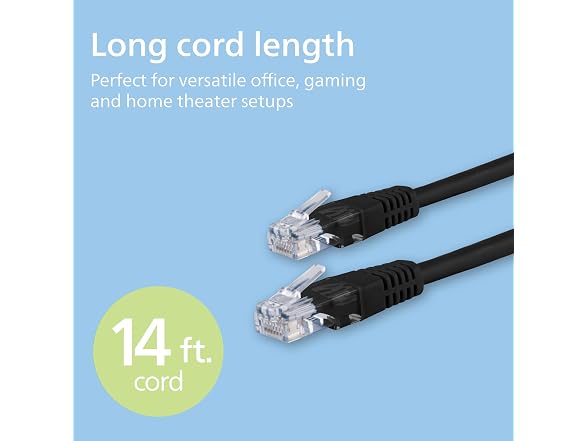 Philips Cat6 Ethernet Cable, Extra Long 14 or 25 Ft Cord