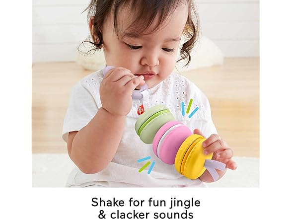 Fisher-Price Baby Toy My First Macaron Pretend Food Rattle