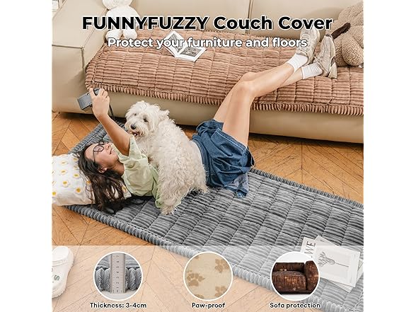 FUNNY FUZZY Flannel Couch Cover