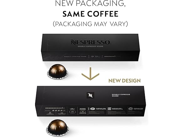 30CT Nespresso Capsules Vertuo, Double Espresso Scuro