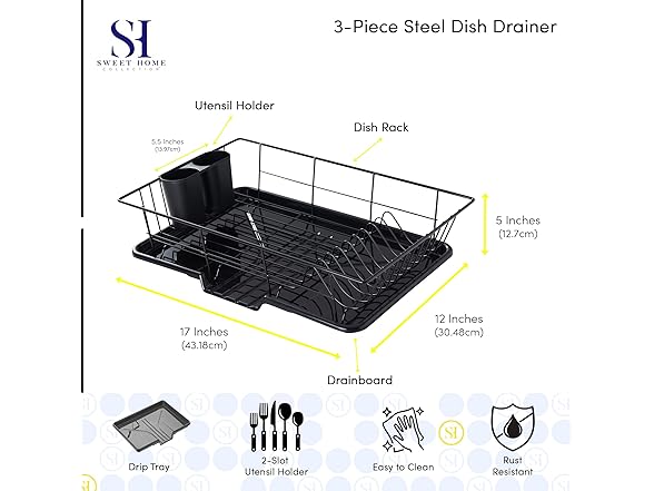 3-Piece Dish Drying Rack Set