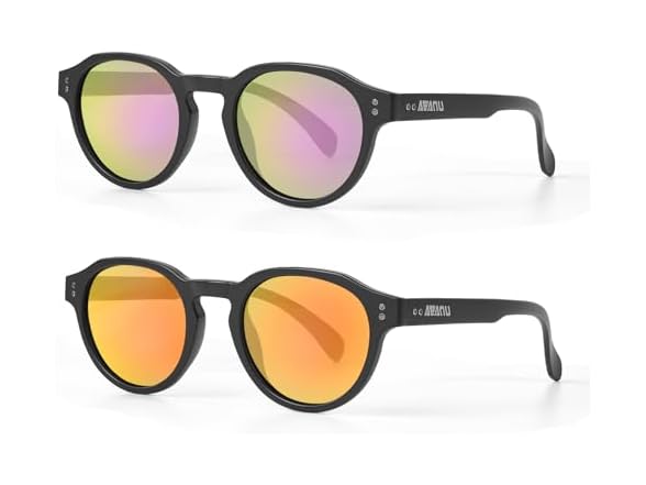 AEANU 2-Pack Polarized Sunglasses PURPLE/RED