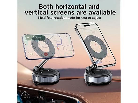 360° Adjustable Vacuum Magnetic Suction Cup Phone Mount