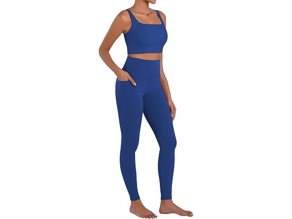 Sunzel Womens Leggings 28in L Blue W/Pockets