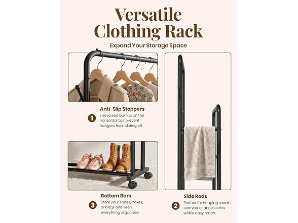 Delamu Clothes Rack Double Rods