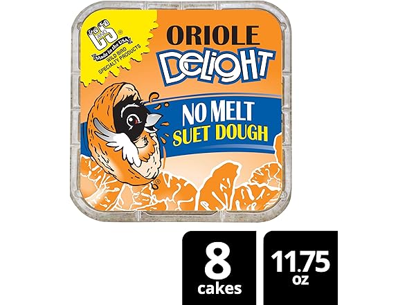 C&S Oriole Delight No Melt Suet Dough, Suet Cakes