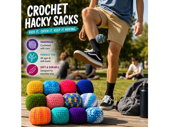 12-Pack Hacky Sacks - Colorful Footbags