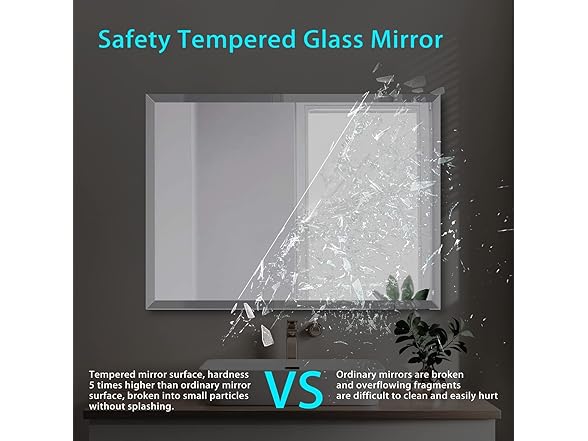 Frameless Beveled Bathroom Mirror