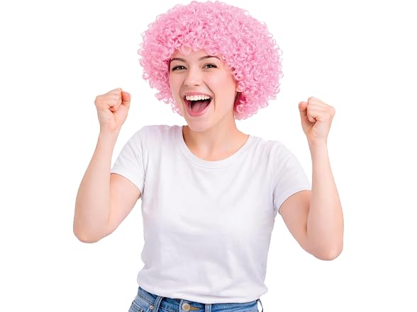 Beistle Pink Curly Wig – Short (One Fits Most)