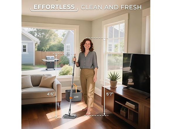 BOMIDI Mop and Bucket Set, Spin Mop