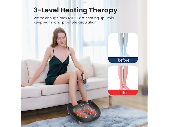 Shiatsu Foot Massager With Heat - Black
