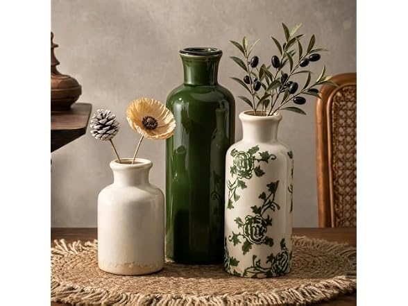 LIFESTYLO Ceramic Vintage Vase Set of 3
