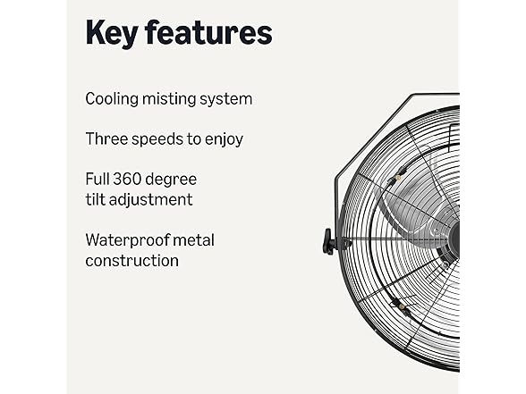 Amazon Basics 18" Outdoor Misting Fan
