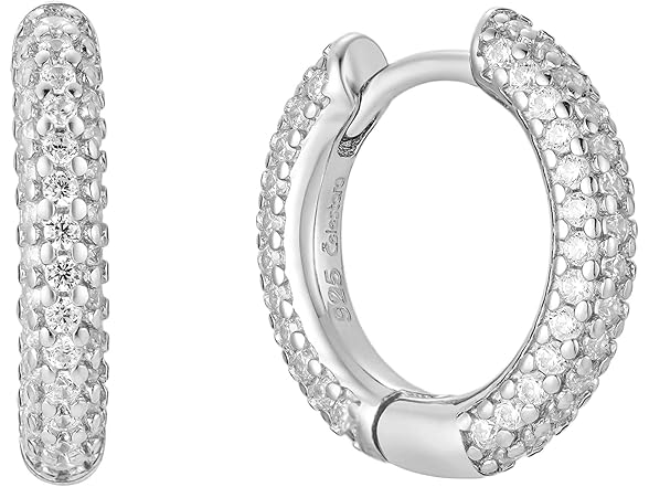 Celestara Huggie Hoop Earrings 925 Silver