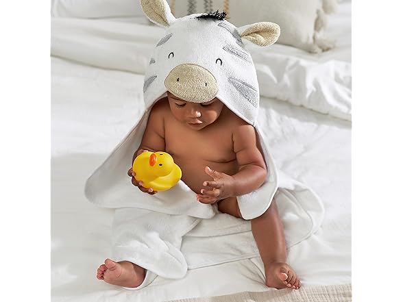 Gerber Baby 4PC Zebra Hooded Towel Set