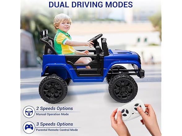 12V Ride On Car for Kids Electric Vehicle Dark Blue
