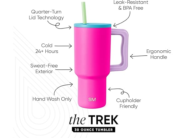 Simple Modern 30 oz Trek Tumbler with Handle 80s Mix