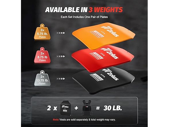 Black Weighted Vest Plates 13.75lbs