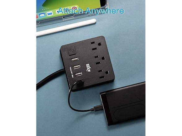 KMC 3-Outlet Travel Power Strip w/ USB Ports