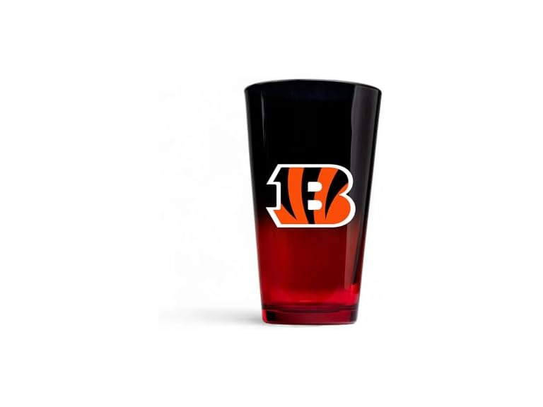 The Memory Company Officially Licensed NFL 2-Pack 16oz Ombre Pint Glass Set, Licensed Team Drinkware, Stylish Gameday Glassware, Team Logo
