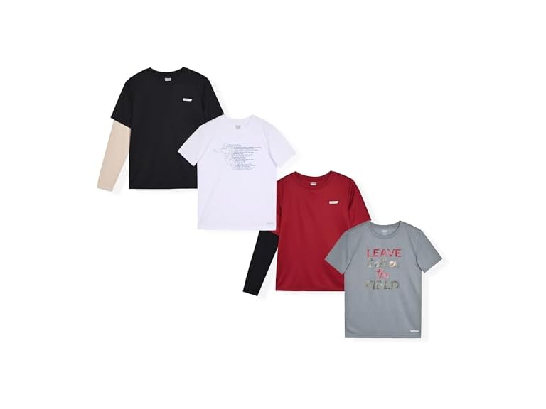 Hind DD-878308BG16/SR 14-16 Hind Boys 4 Pack Tee Shi