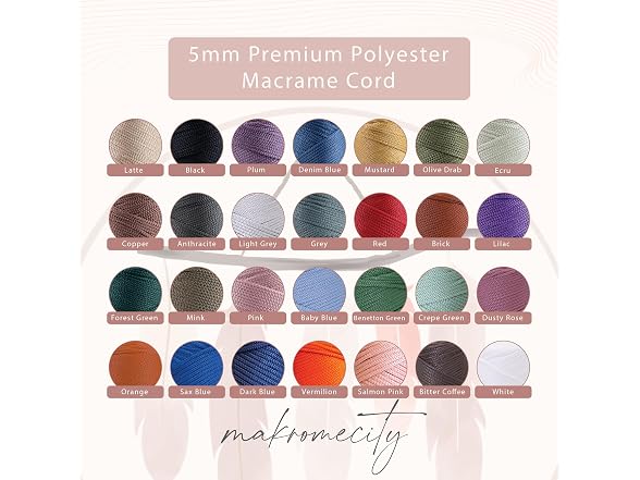 Makromecity, Premium Polyester Macrame Cord