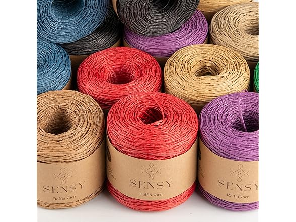 Sensy Premium 274 Yards Raffia Yarn (Red)