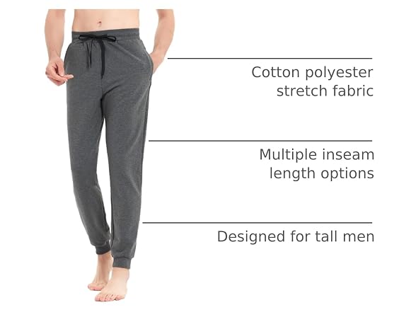 Idtswch Men (XL) Inseam Sweatpants Pants Dark Gray