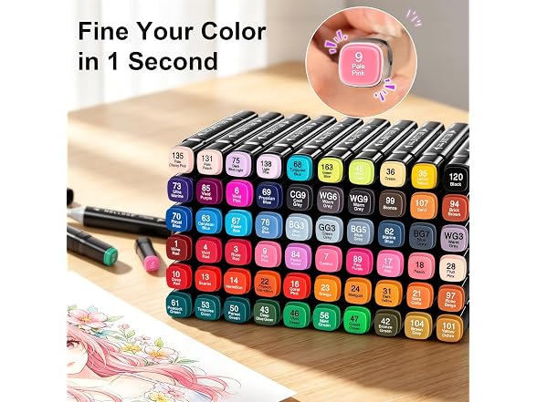 Alcohol Markers Set, 60 colors Alcohol