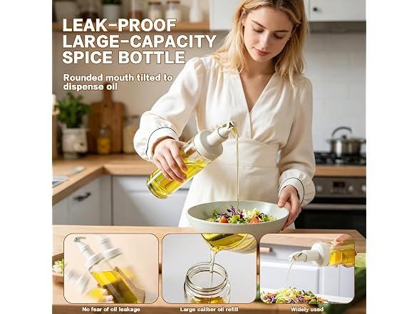 QQC 3pc Olive Oil Sprayer & Pourer Set