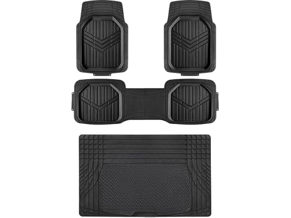 Amazon Basics 4-Piece Heavy Duty Anti-Slip Floor Mats